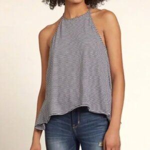 Hollister High Neck Swing Tank Black Stripe, XS